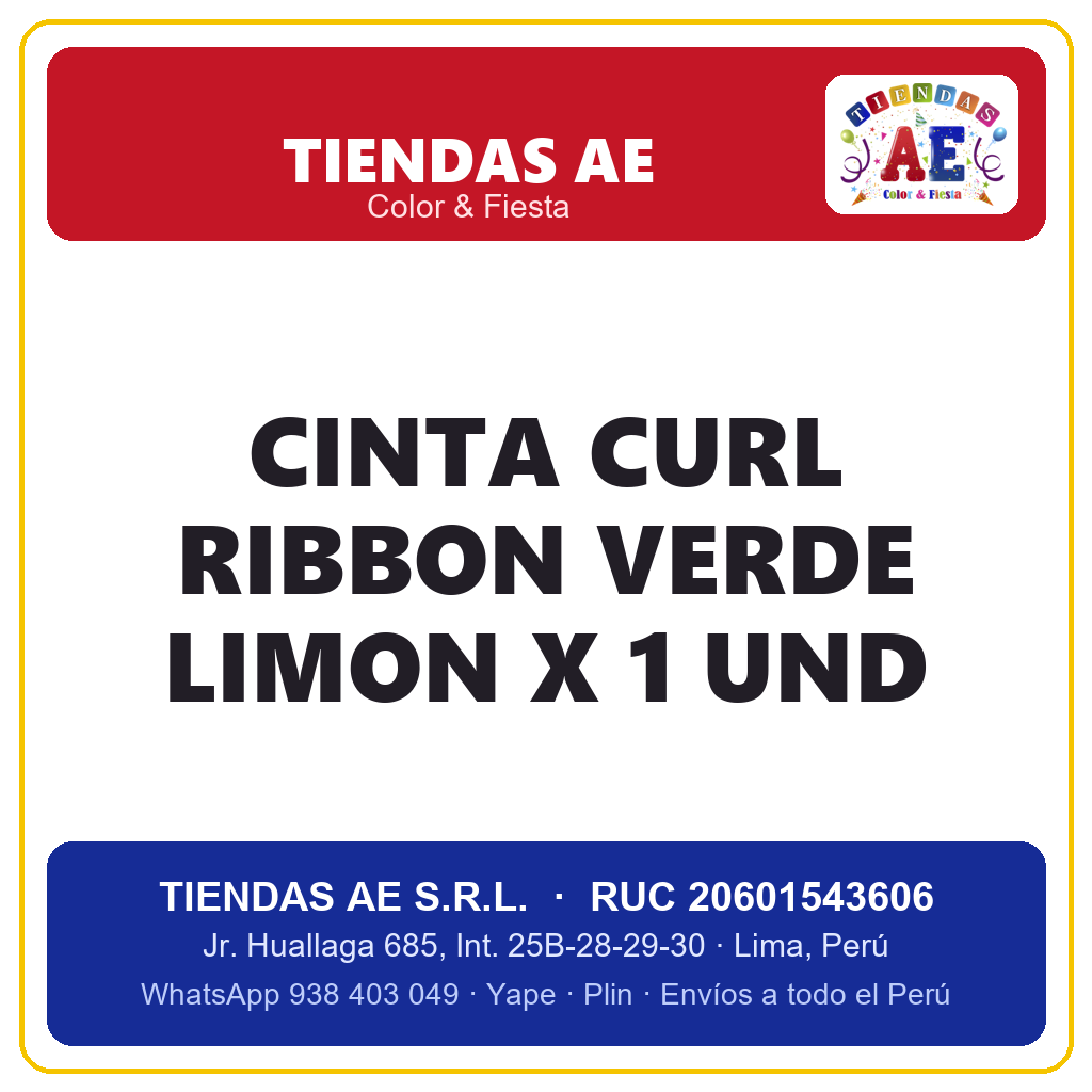 CINTA CURL RIBBON VERDE LIMON X 1 und (copia)