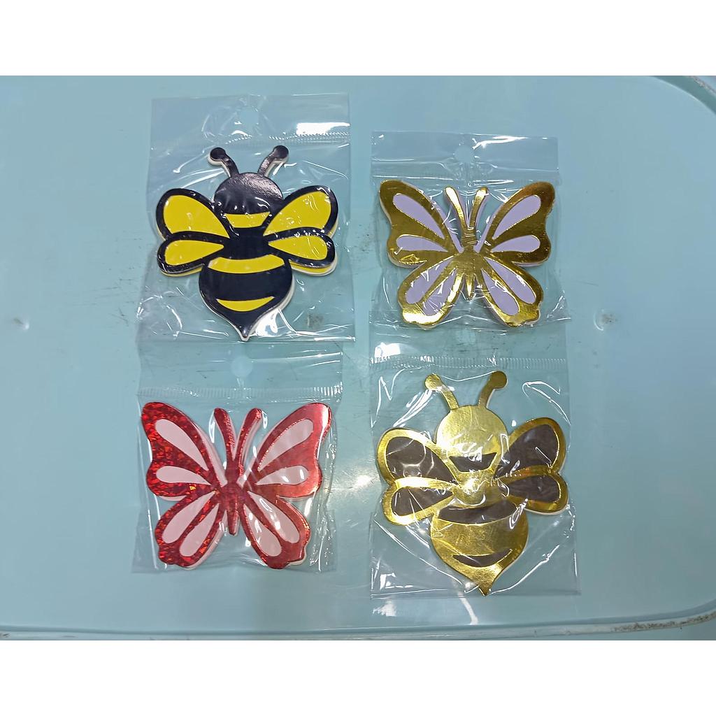 Abejas/ Mariposas Doble Color 6.5 Cm x10 Unds
