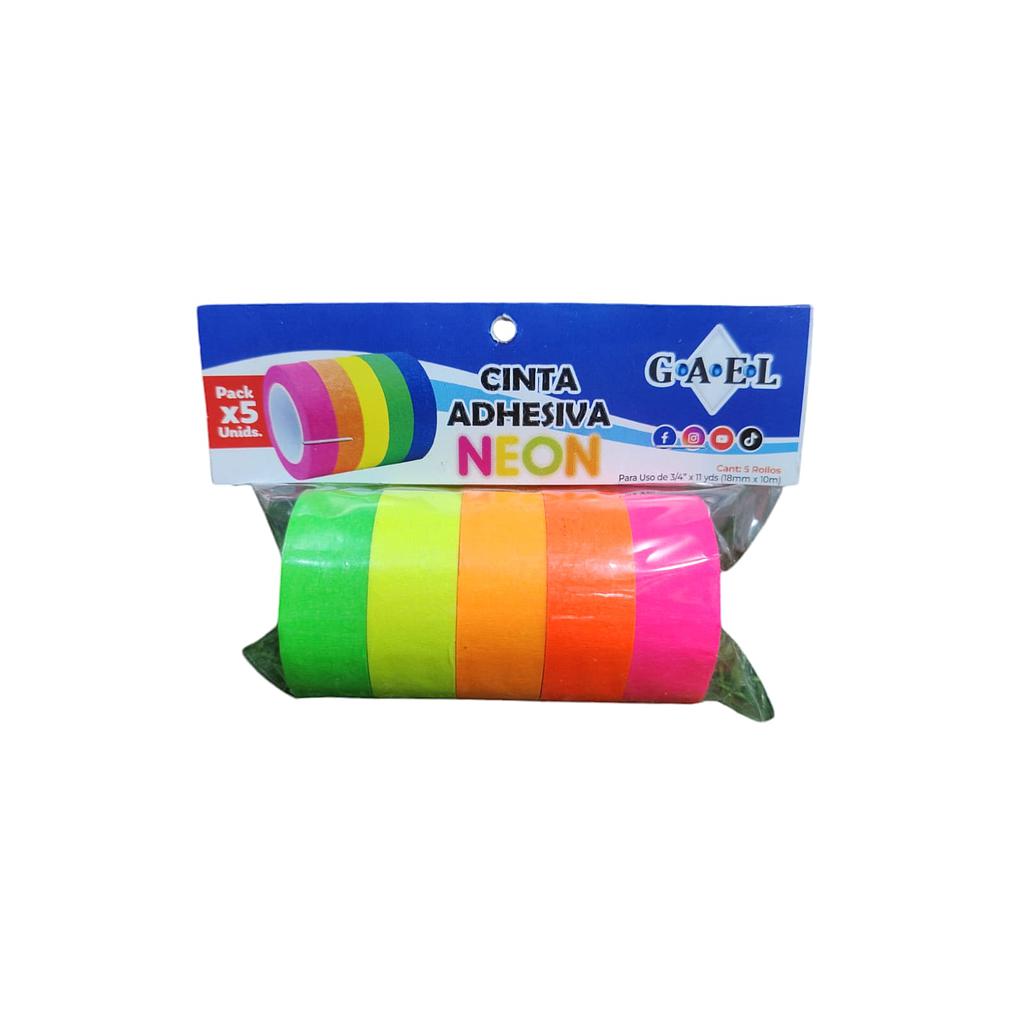 Cinta Masking Tape Neon Surtida  18mm x1 Und