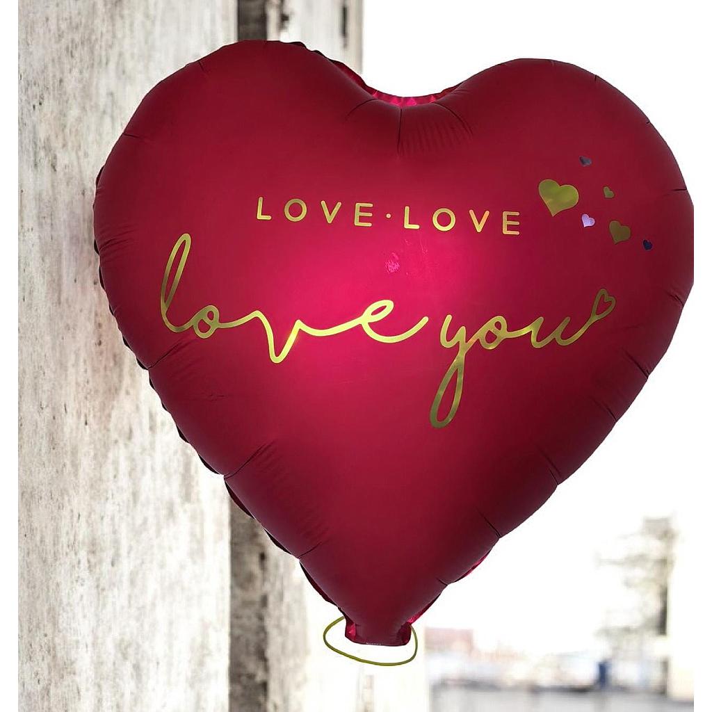 Globo Corazon Mate #18 x25 Uds