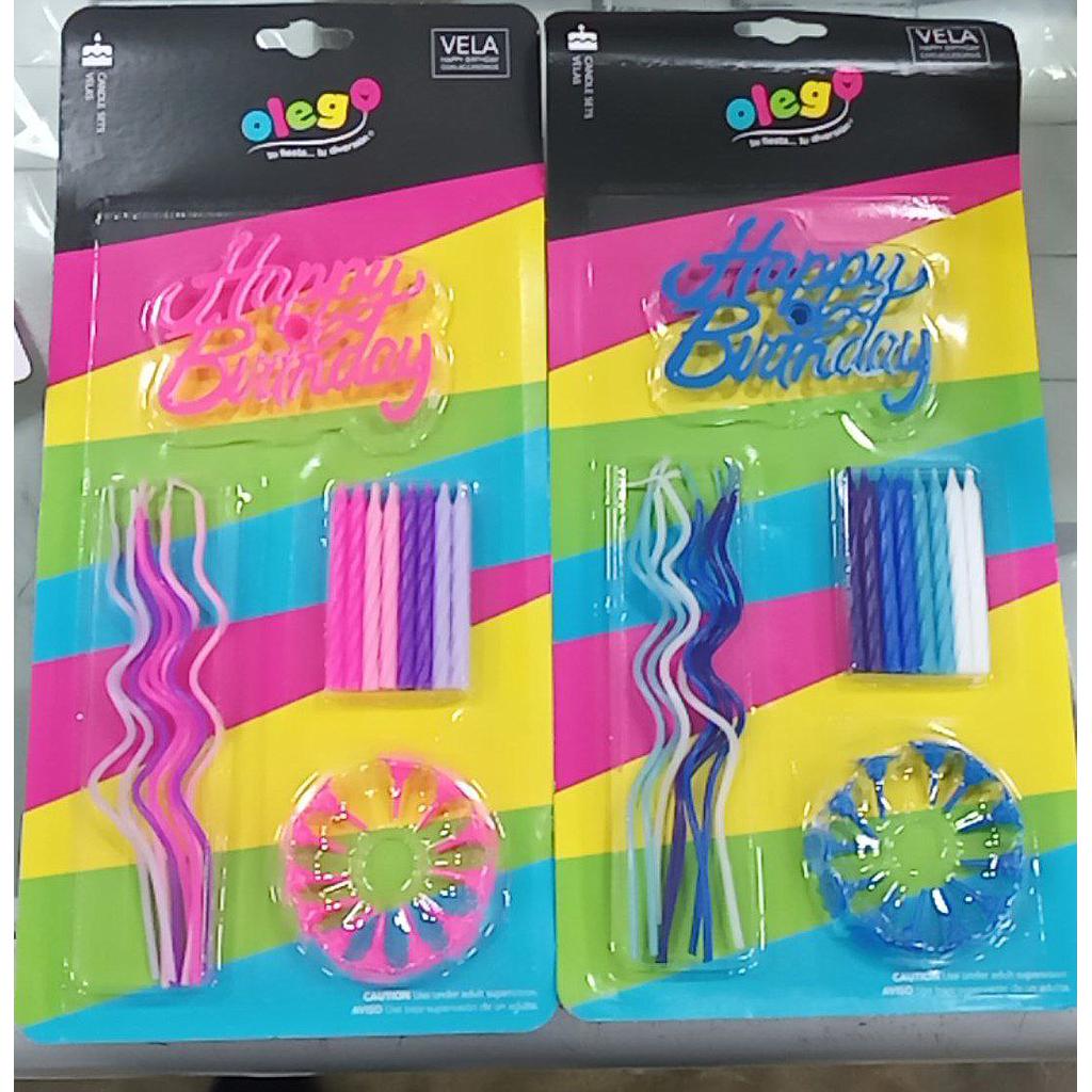 VELA ESPIRAL CON BASE HAPPY OLEGO