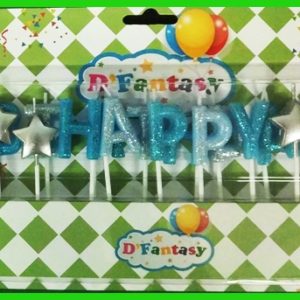 VELAS HAPPY BIRTHDAY CELESTES  ESCARCHADO X 1 und (copia)