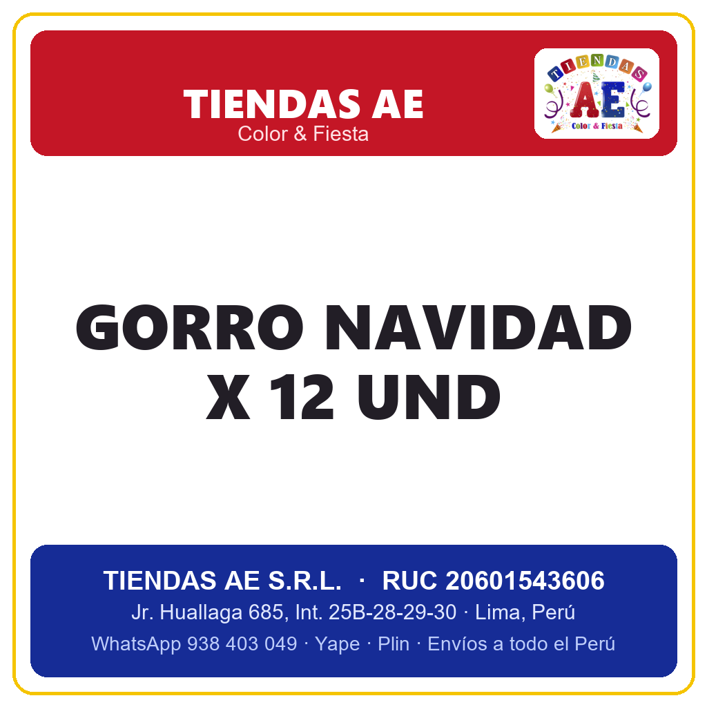 GORRO NAVIDAD X 12 und