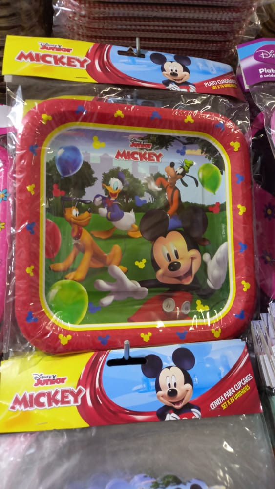 PLATO CUADRADO SET CX 10 UND DE 9" MICKEY