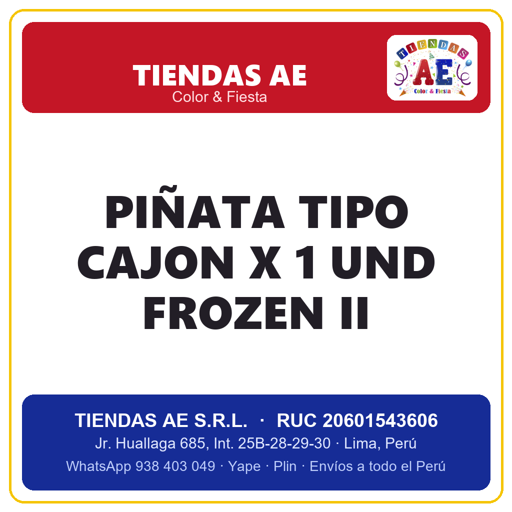 PIÑATA TIPO CAJON X 1 UND FROZEN II