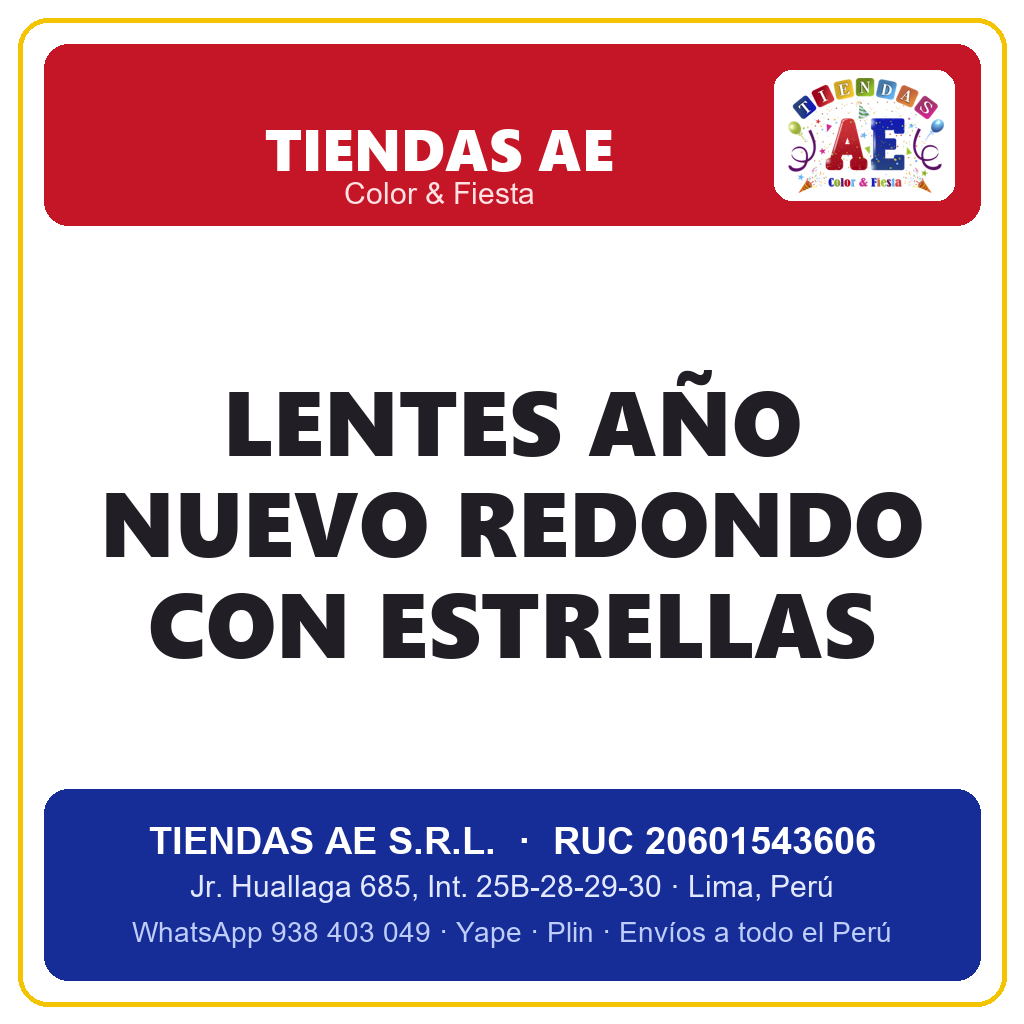 LENTES AÑO NUEVO REDONDO CON ESTRELLAS (copiar)