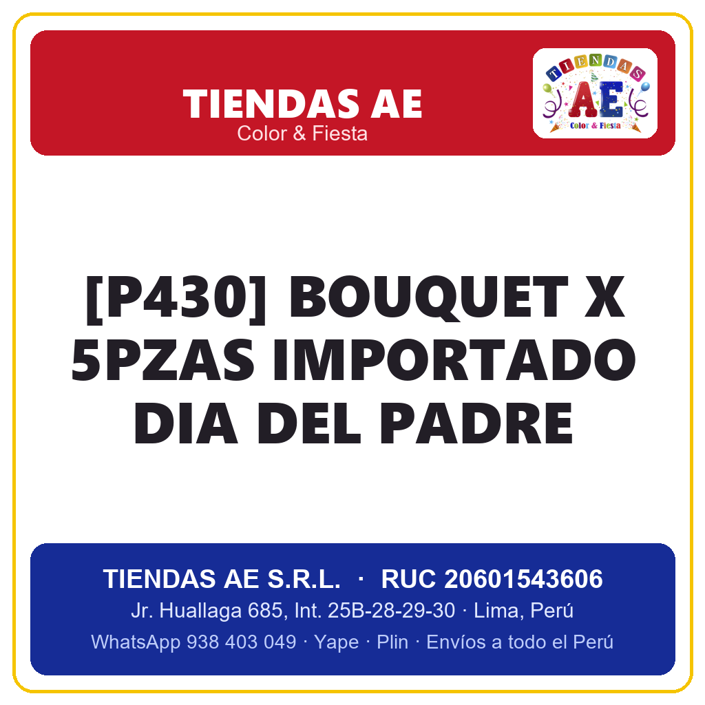 [p430] BOUQUET X 5PZAS IMPORTADO DIA DEL PADRE