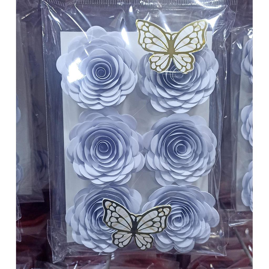 Rosas x6 + Mariposas