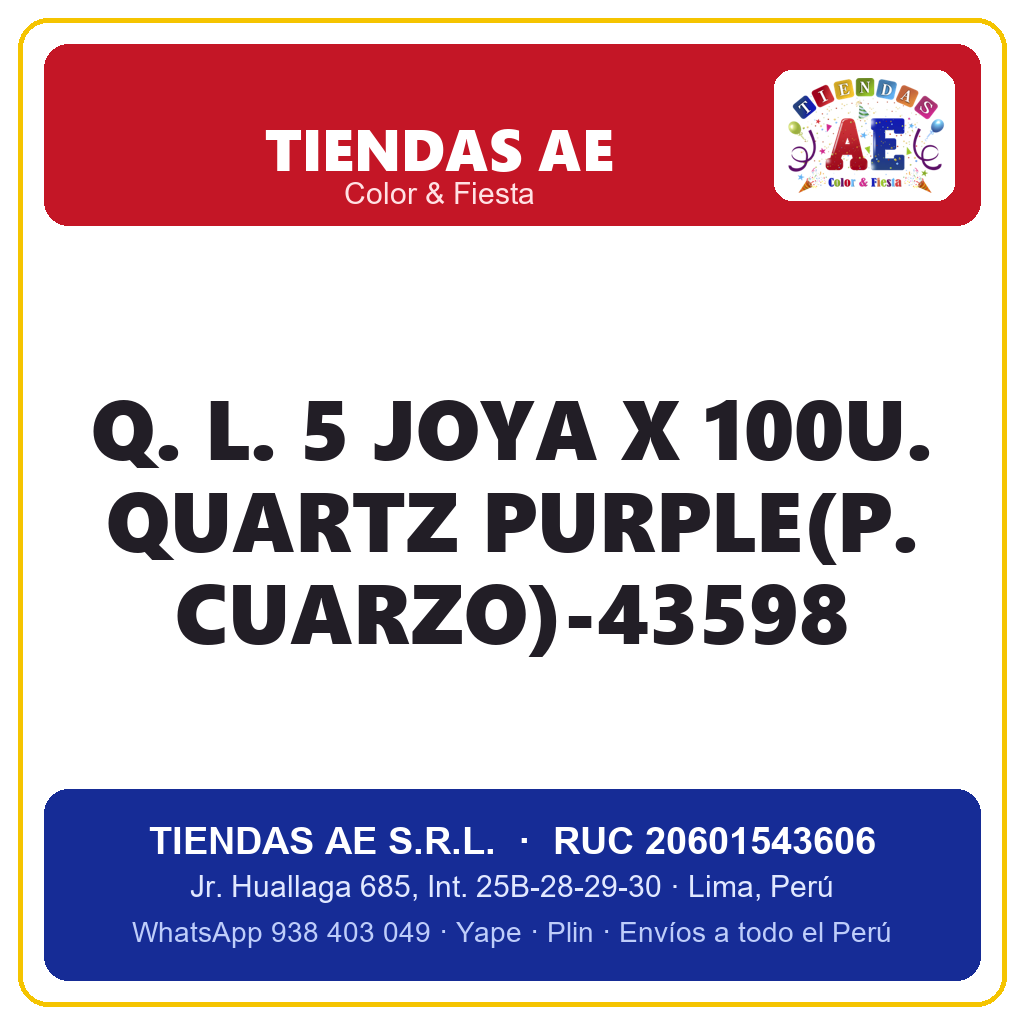 Q. L. 5  JOYA X 100U. QUARTZ PURPLE(P. CUARZO)-43598