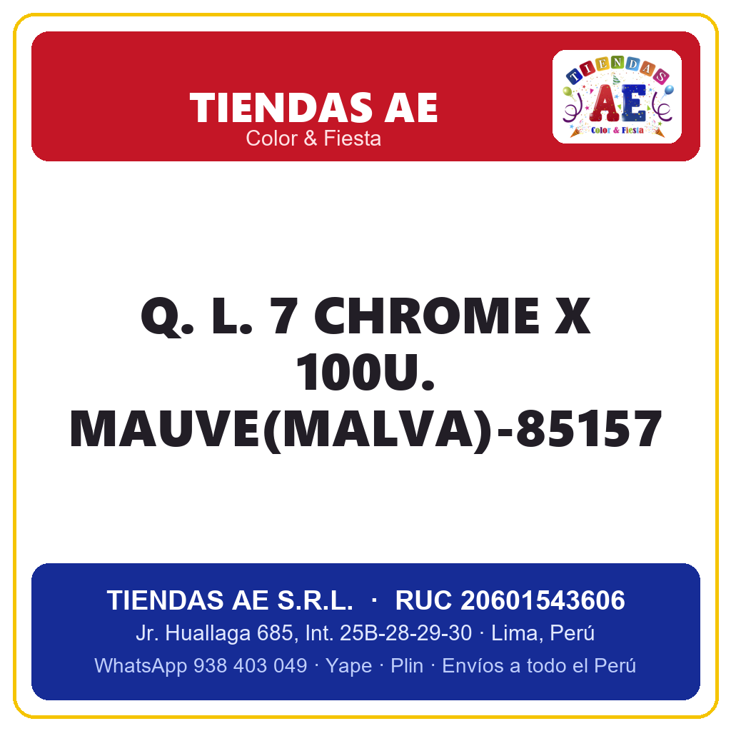 Q. L. 7  CHROME X 100U. MAUVE(MALVA)-85157
