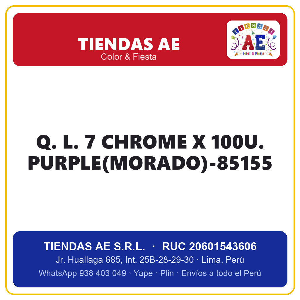 Q. L. 7  CHROME X 100U. PURPLE(MORADO)-85155