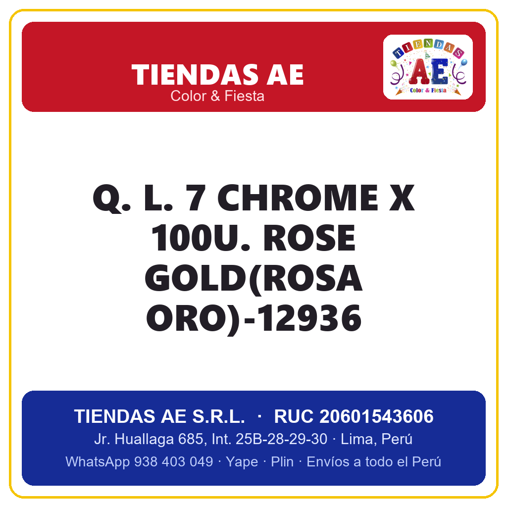 Q. L. 7  CHROME X 100U. ROSE GOLD(ROSA ORO)-12936