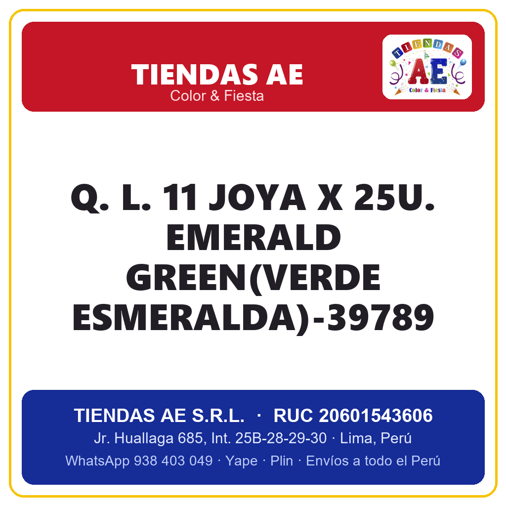 Q. L. 11  JOYA X 25U. EMERALD GREEN(VERDE ESMERALDA)-39789