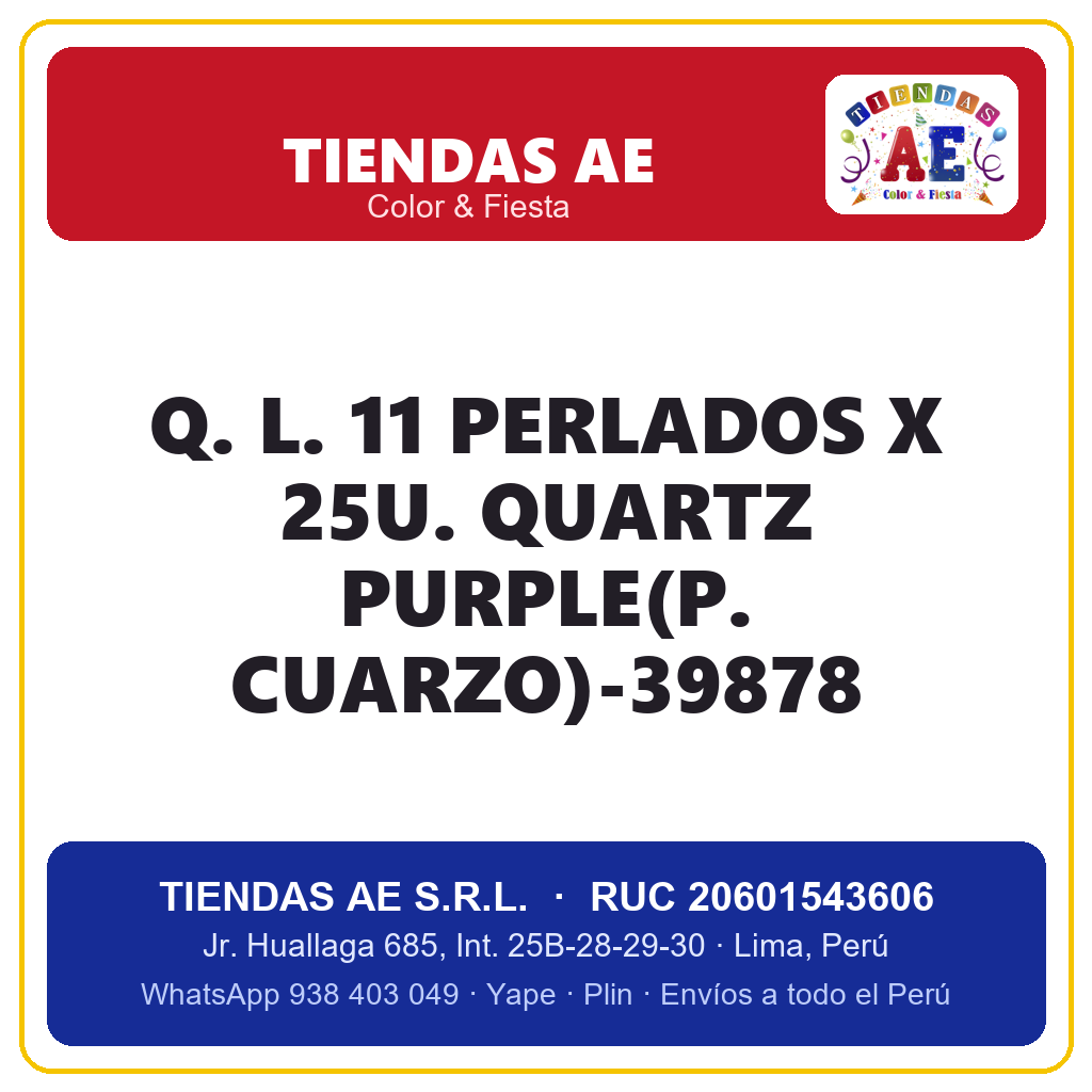 Q. L. 11  PERLADOS X 25U. QUARTZ PURPLE(P. CUARZO)-39878