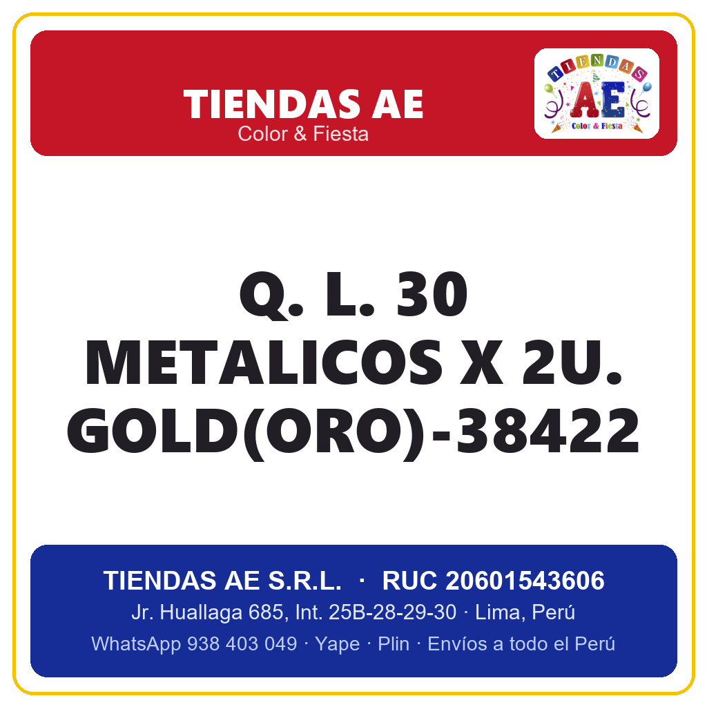 Q. L. 30  METALICOS X 2U. GOLD(ORO)-38422