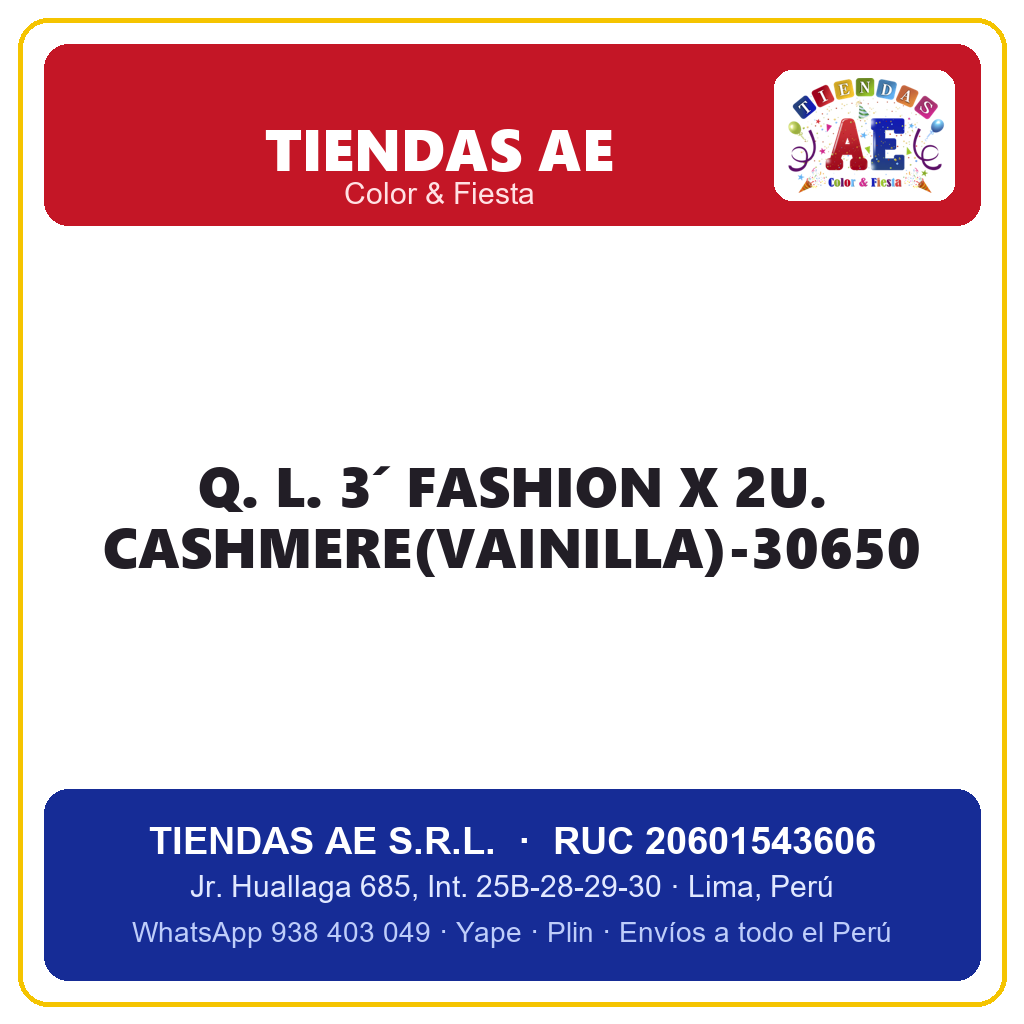 Q. L. 3´ FASHION X 2U. CASHMERE(VAINILLA)-30650