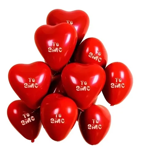 Globo Latex Corazon Estampado #12 x 100 Unds