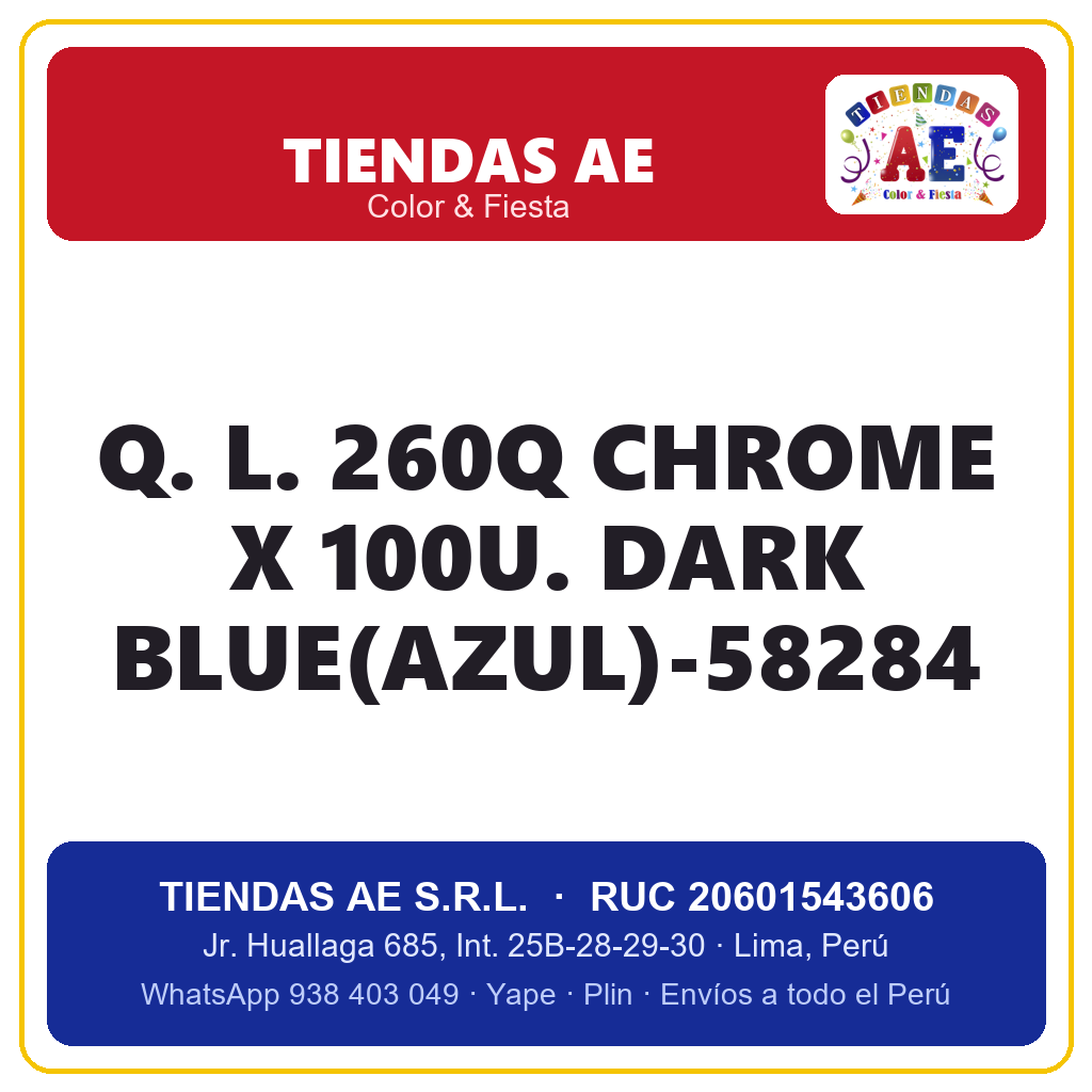 Q. L. 260Q CHROME X 100U. DARK BLUE(AZUL)-58284