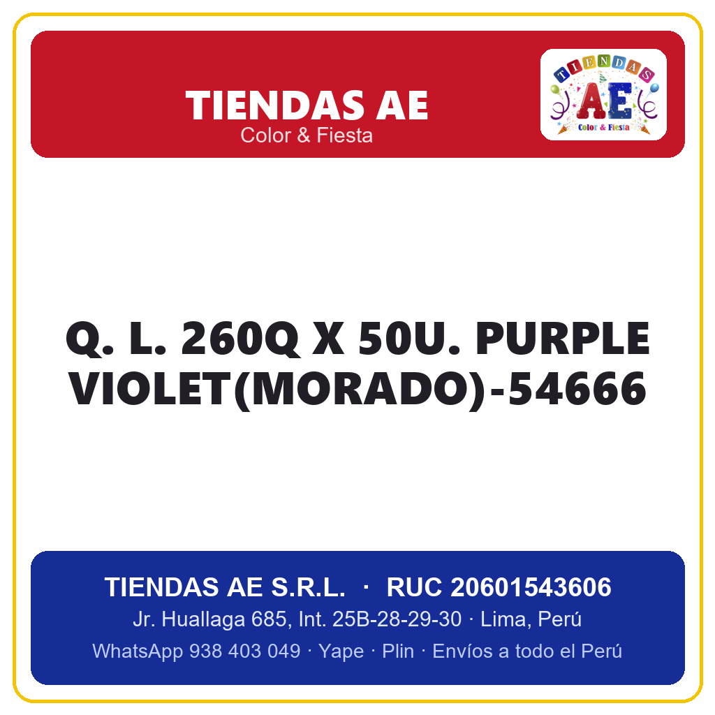 Q. L. 260Q X 50U. PURPLE VIOLET(MORADO)-54666