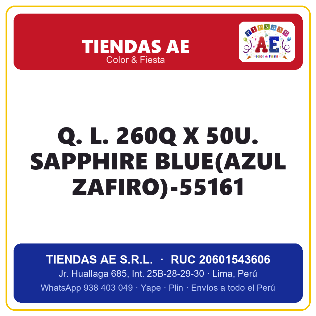 Q. L. 260Q X 50U. SAPPHIRE BLUE(AZUL ZAFIRO)-55161