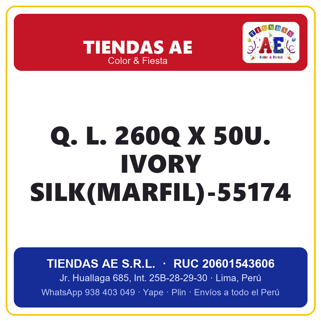 Q. L. 260Q X 50U. IVORY SILK(MARFIL)-55174