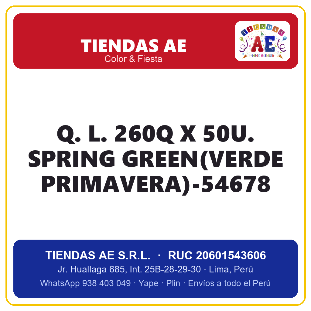Q. L. 260Q X 50U. SPRING GREEN(VERDE PRIMAVERA)-54678