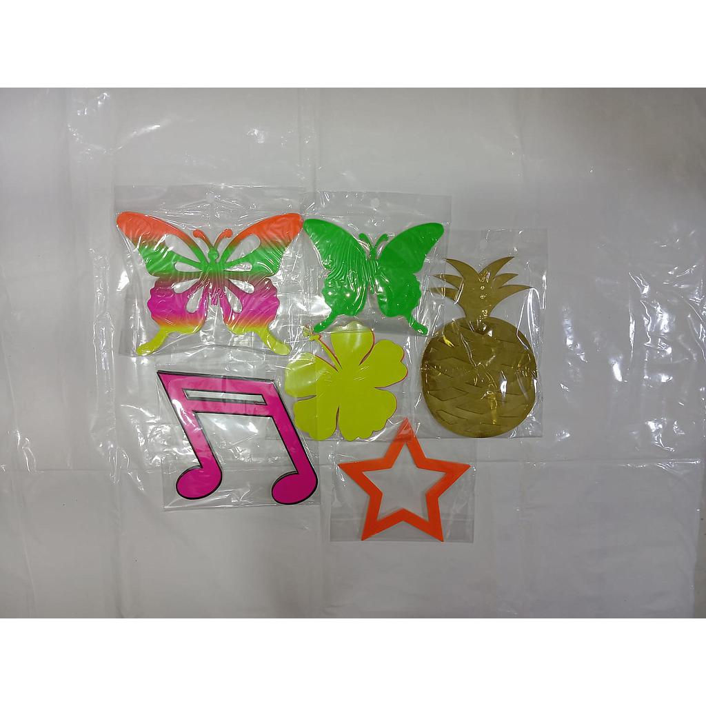 Notas Musicales, Mariposas, Flores, Estrellas Neon x10 Und