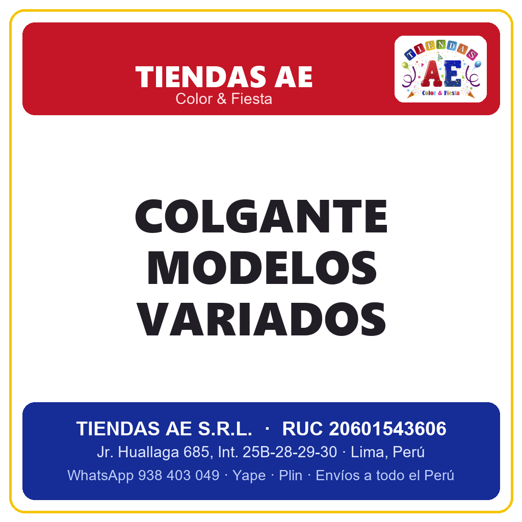 COLGANTE MODELOS VARIADOS