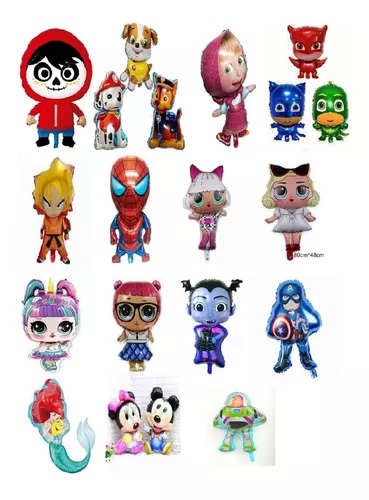 GLOBO METALICO #14 PERSONAJES  X50 UND