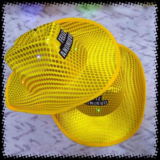 [SVCL01] Sombrero Vaquero Con lentejuelas / Luces X 1 Und