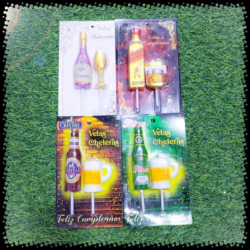 [VCN24] Velas Cheleras Botella Y Vaso/Copa