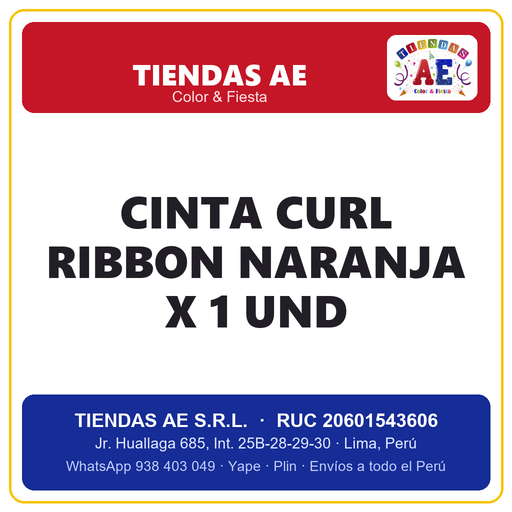 [p355] CINTA CURL RIBBON NARANJA X 1 und (copia)