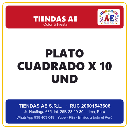 [p446] PLATO CUADRADO X 10 und (copia)