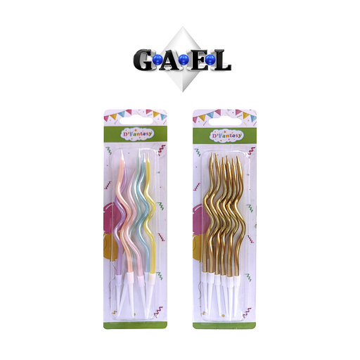 [VSPYD] Vela Espiral Pastel Y Dorado X 1 Und
