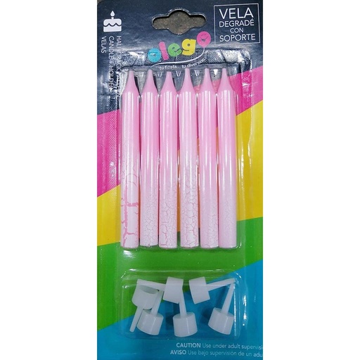 [p28] VELA OLEGO ROSADA X 6 PISO BLANCO