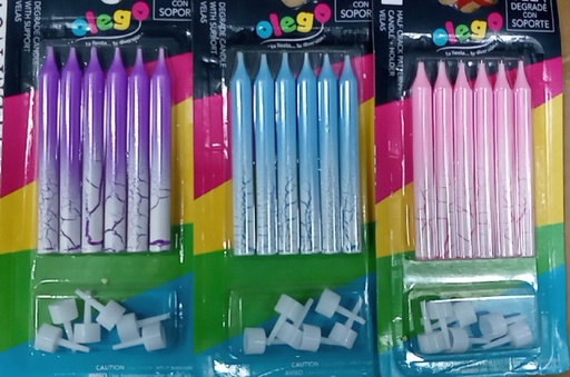 [VPD] VELA PALITO DEGRADADO con piso x6 unid