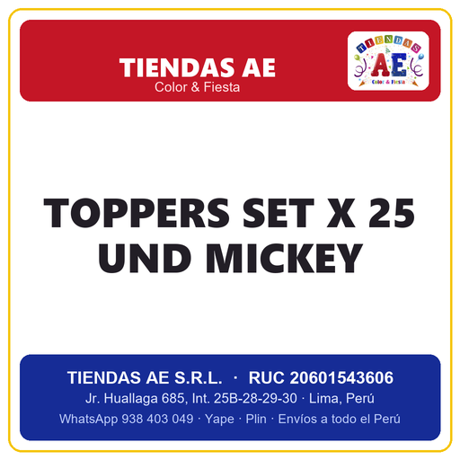[MCK-640] TOPPERS SET X 25 UND MICKEY