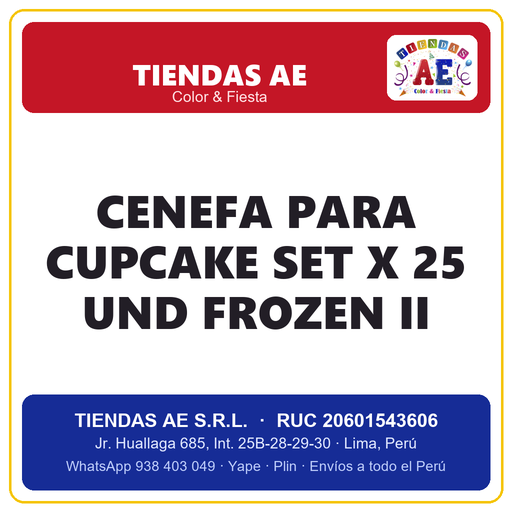 [F2-360] CENEFA PARA CUPCAKE  SET X 25 UND FROZEN II