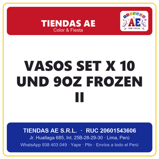 [F2-450] VASOS SET X 10 UND 9oz FROZEN II