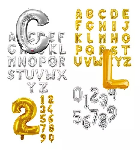 [LGM] Globos Metalicos De Letras X 1 Und