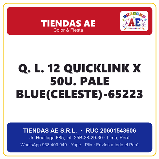 [Q.-SI-002437] Q. L. 12  QUICKLINK X 50U. PALE BLUE(CELESTE)-65223