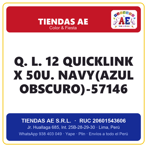 [Q.-SI-002440] Q. L. 12  QUICKLINK X 50U. NAVY(AZUL OBSCURO)-57146