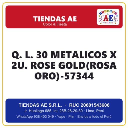 [Q.-SI-002529] Q. L. 30  METALICOS X 2U. ROSE GOLD(ROSA ORO)-57344