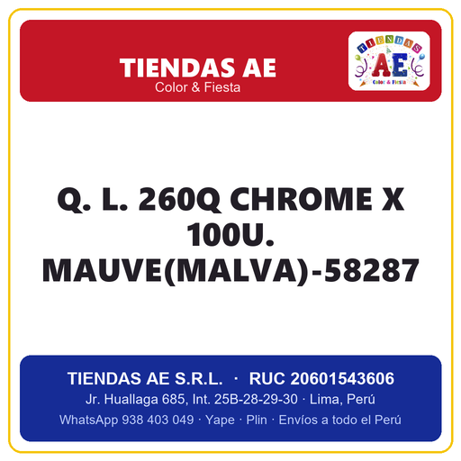 [Q.-SI-002555] Q. L. 260Q CHROME X 100U. MAUVE(MALVA)-58287