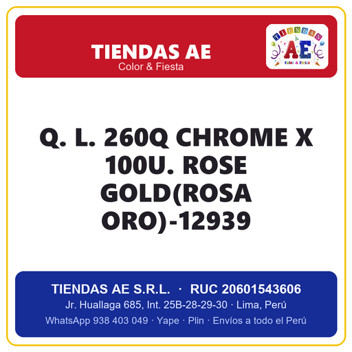 [Q.-SI-002559] Q. L. 260Q CHROME X 100U. ROSE GOLD(ROSA ORO)-12939