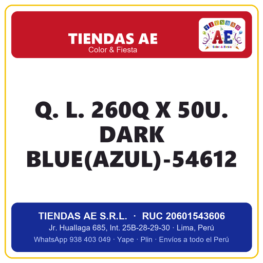 [Q.-SI-002563] Q. L. 260Q X 50U. DARK BLUE(AZUL)-54612