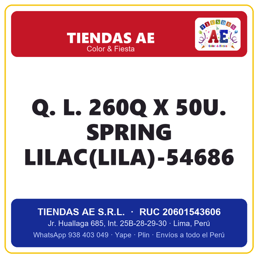 [Q.-SI-002566] Q. L. 260Q X 50U. SPRING LILAC(LILA)-54686