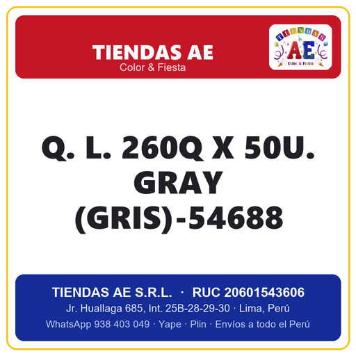 [Q.-SI-002567] Q. L. 260Q X 50U. GRAY (GRIS)-54688