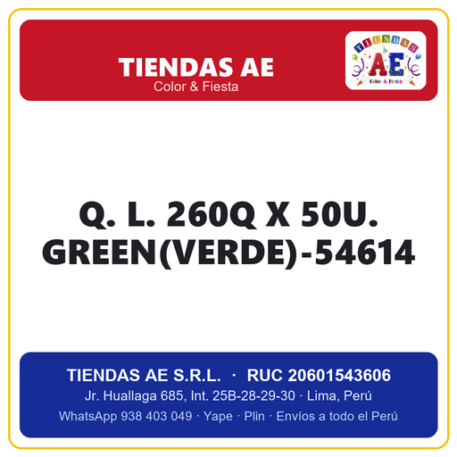 [Q.-SI-002575] Q. L. 260Q X 50U. GREEN(VERDE)-54614