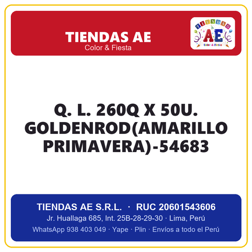 [Q.-SI-002584] Q. L. 260Q X 50U. GOLDENROD(AMARILLO PRIMAVERA)-54683